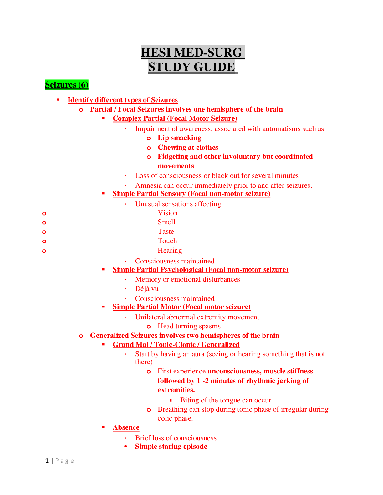 Preview image for HESI MED SURG STUDY GUIDE  COMPLETE GUIDE SOLUTION